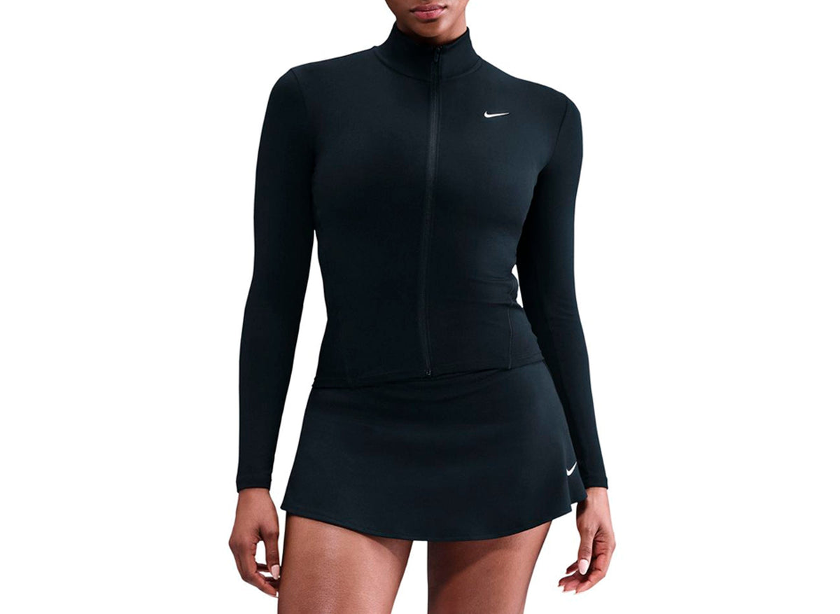 Women's Nike One Fitted Dri-FIT Full-Zip Jacket in Black / White