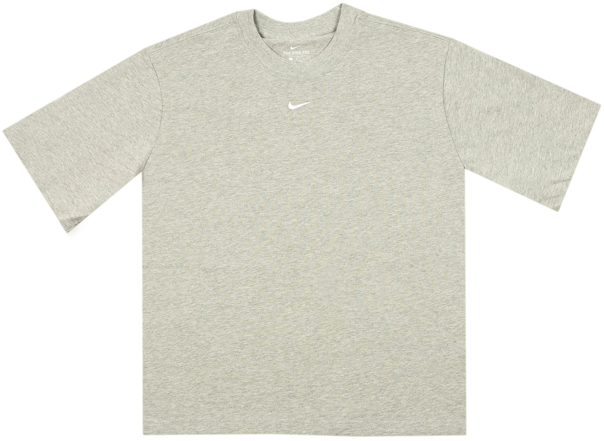 Women's Nike Sportswear Essentials Collection Boxy Tee in Dark Grey Heather / White