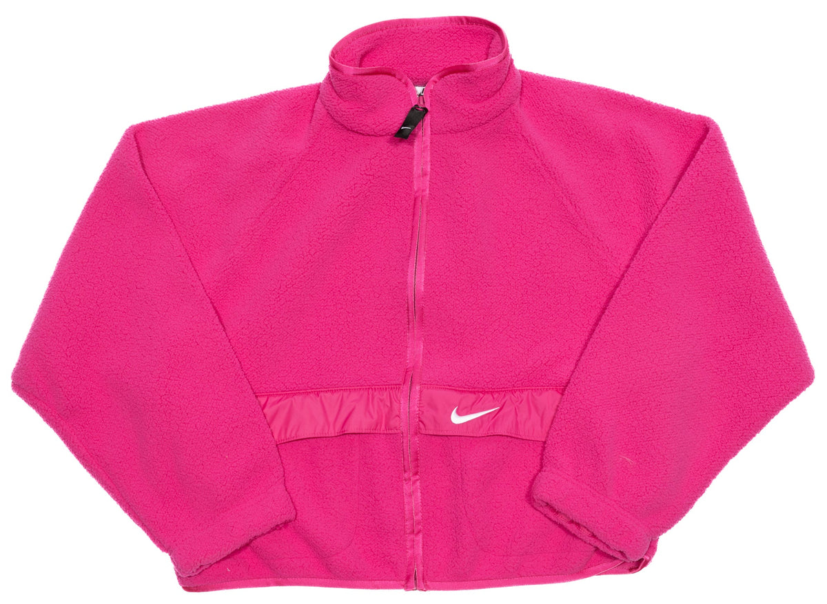 Women's Nike Sportswear Essentials Sherpa Jacket in Active Pink / White