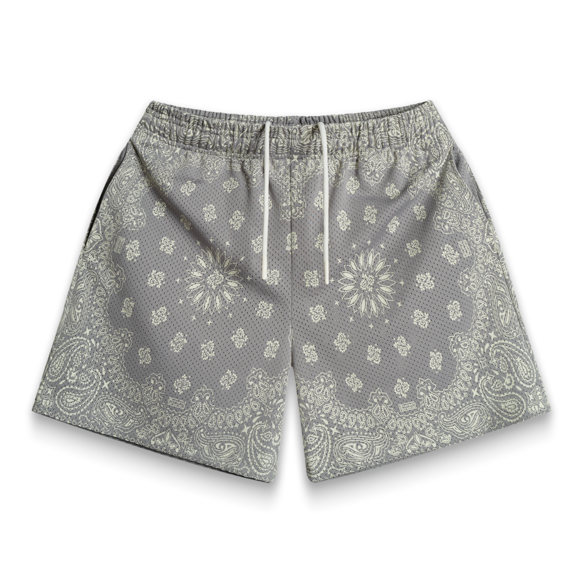 Screenprinted Paisley Concrete Shorts