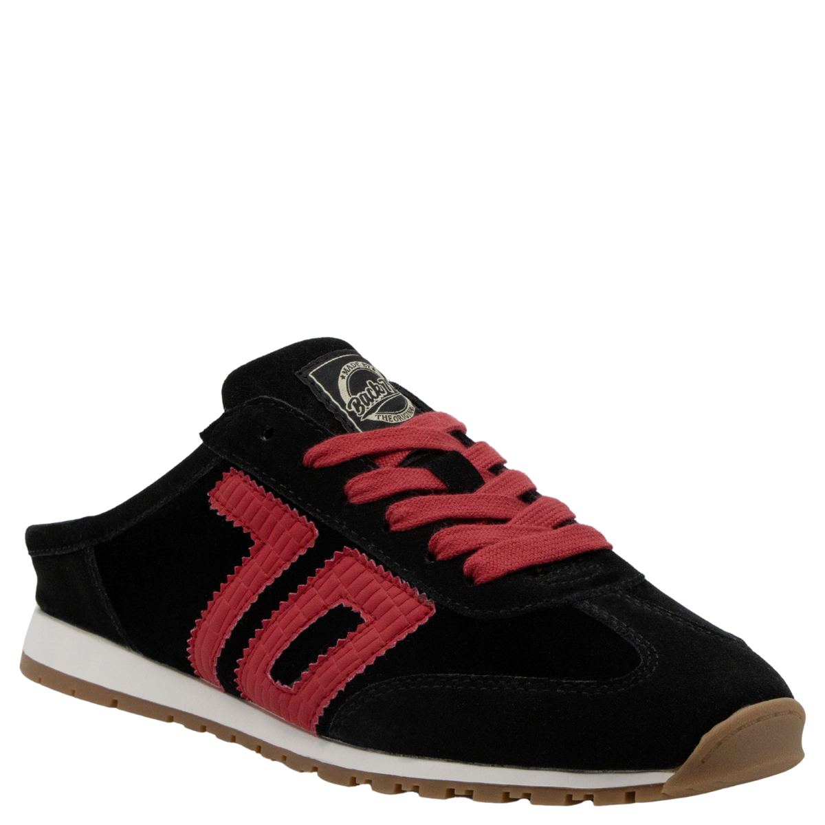 VENICE W26 in VELVET BLACK RED Backless Sneakers